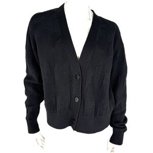 Hermes “H” Black Wool Long Sleeve Cardigan Sweater 38 6